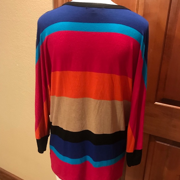 A1 Bordeaux S/P Stripped V-Neck Knit - Picture 5 of 6